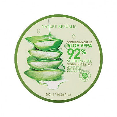 Nature Republic Aloe Vera Soothing gel 92% Soothing and Moisture 300 ml. - K-LAB-BEAUTY